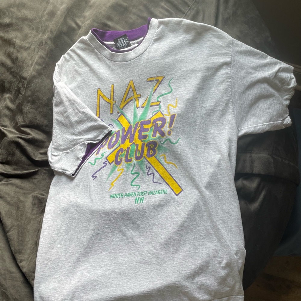 Vintage “Naz Power Club” 80s workout tee